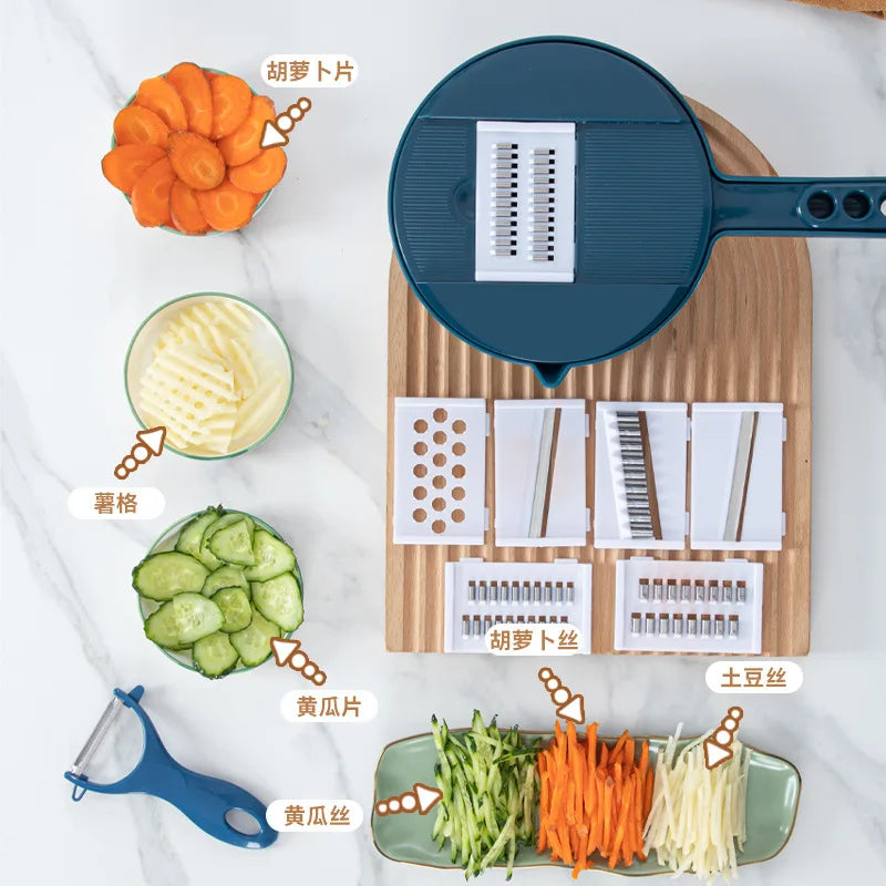 7/9 in 1 Multi-Functional Manually Cut Shred Grater Salad Vegetable Chopper Carrots Potatoes For Kitchen Cooking Vegetable Tools