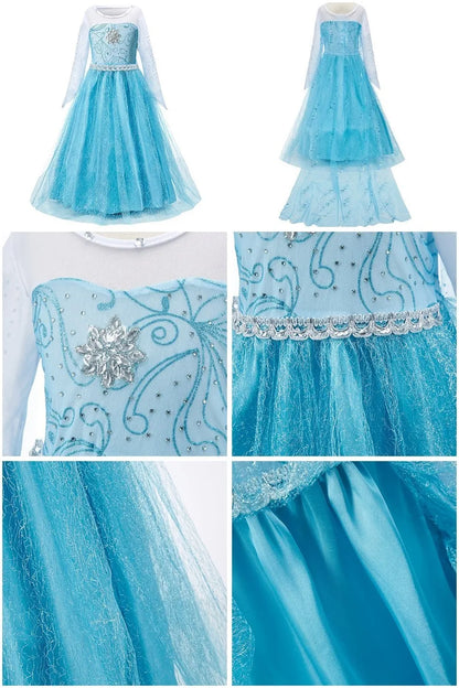 Girls Elsa Anna Dress Children Princess Carnival Dress Kids Jasmine Rapunzel Pageant Flower Disguise Cosplay Christmas Costume