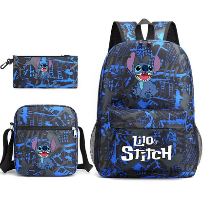 Disney Lilo Stitch 3Pcs/Set Bookbag Kids Backpack Boys Girls School bags Daily Backpacks Mochilas Shoulder Bag Set