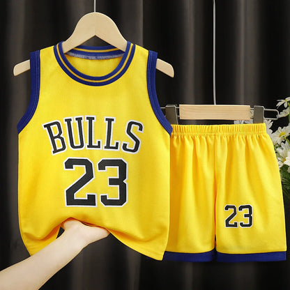 Children's T-shirt Basketball Suit Outdoor Sports Breathable Pure Cotton Sports T-shirt