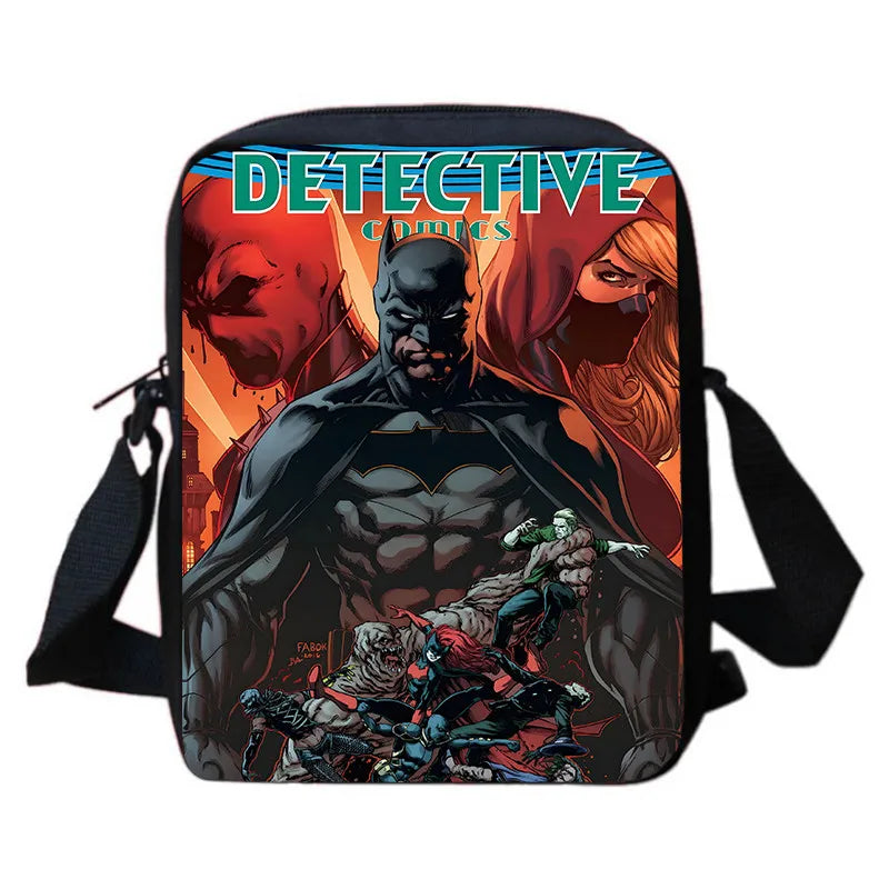 Cartoon Super Hero B-BatmanS LOGO Child Backpack,Shoulder Bag,Pencil Bag for 4-8 Years Old Anime School Bag for BoyGirl BestGift