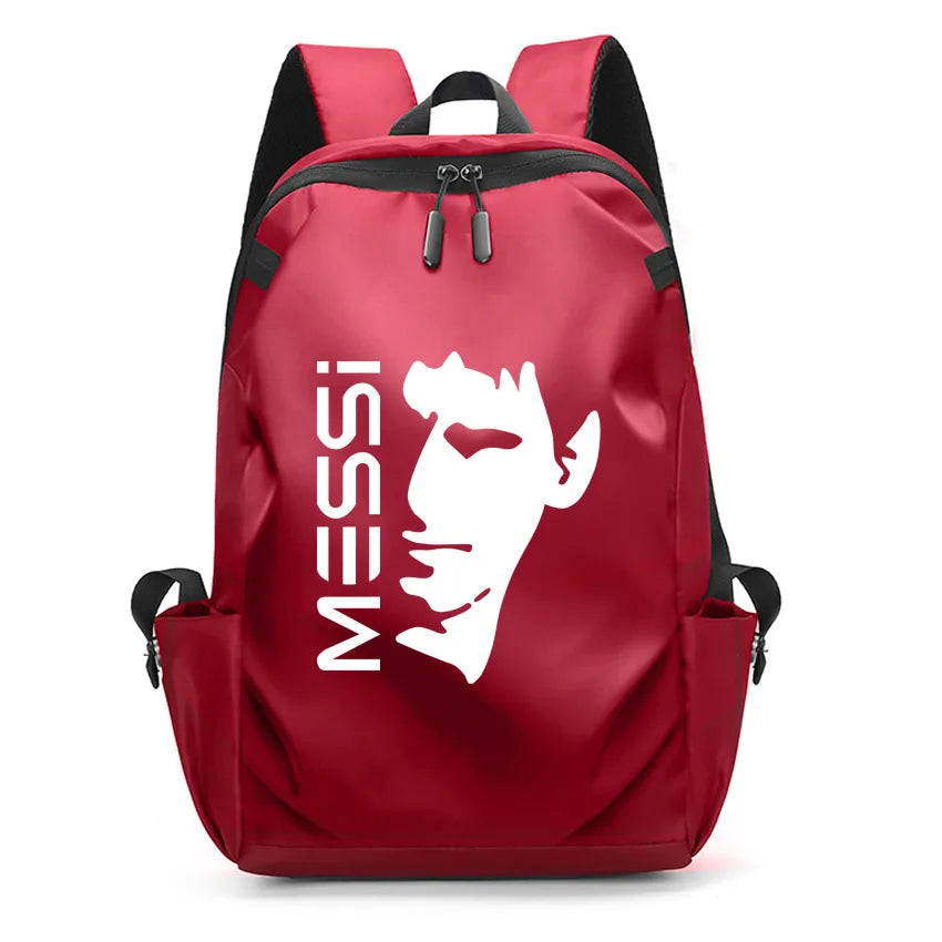 Football Super Stars MES SI Backpack Boy Girl Unisex College Student Backpack Women Men Laptop Teens Student USB Port Rucksack