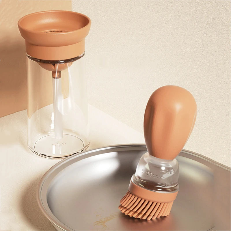 Portable Kitchen Oil Bottle Silicone Brush Control Quantitative With Barbecue Spray Bottle For BBQ Cooking Baking Oil Dispenser