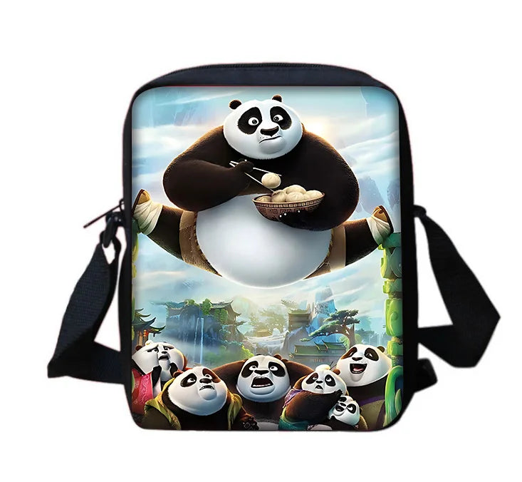 Cartoon Kung Fu Panda Child School Backpack With Shoulder Bag Pencil Bags School Bags for Boys Girls Best Gift