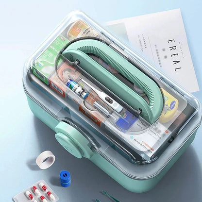 Large Capacity Family Medicine Organizer Box Portable First Aid Kit Medicine Storage Boxes Organizers Plastic Organizing Home