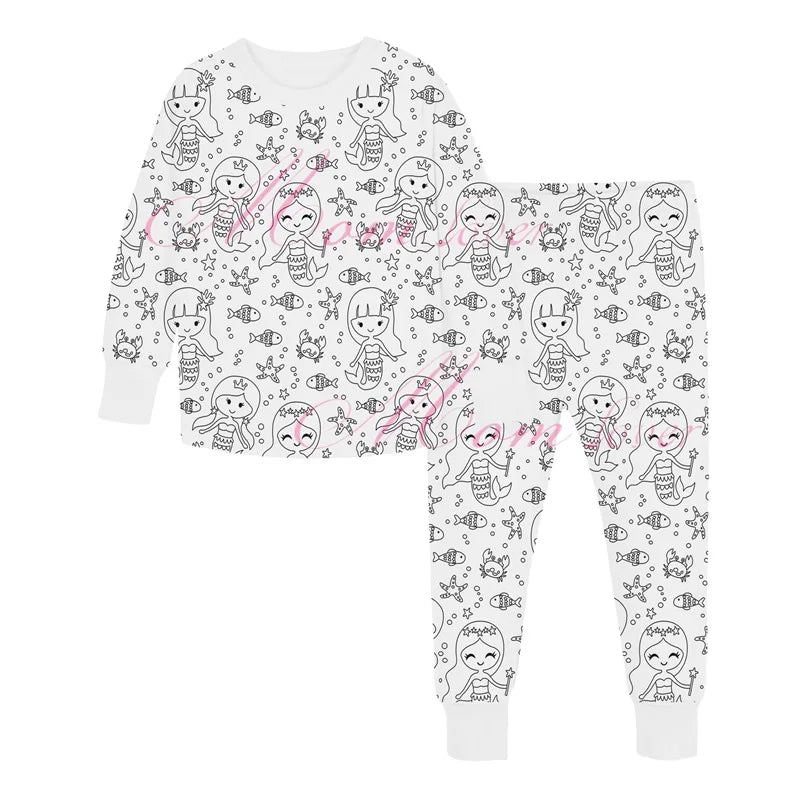 DIY Pajamas Kids Sketch Colorful Pajama Set Kids Art Color Your Own Pajama Handicraft Toys DIY Kid Crafts For Kids Boys Girls