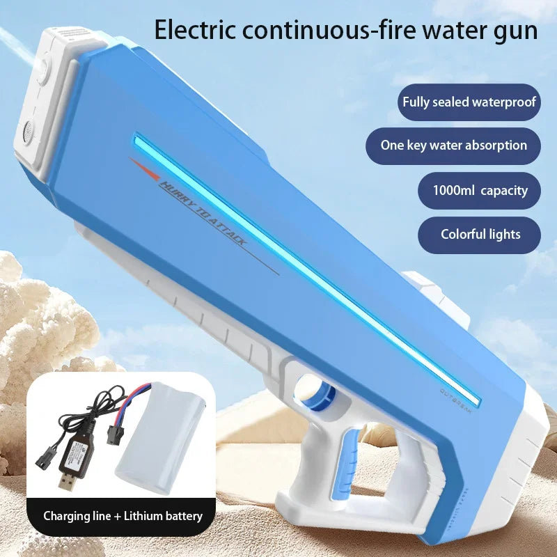 Suoper Full Automatic Water Gun Toys Big Capacity High Pressure Water Blaster Soaker Guns Outdoor Pool Summer Toys For Boy Kids