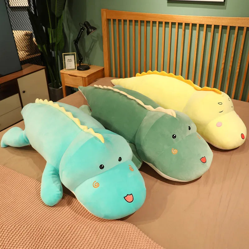 New 80CM Big Long Cute Dinosaur Plush Toy Soft Cartoon Animal Crocodile Plush Doll Boyfriend Pillow Child Girl Birthday Gift