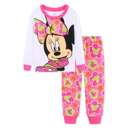 New Spring Autumn Children's Clothing Set Mickey Minnie girl boy Sleepwear Kids Pajamas Set Baby Girls Cotton Cartoon Pyjamas