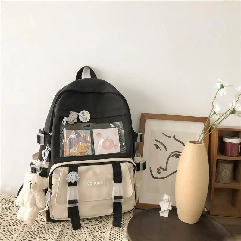 Kawaii Women Backpack Waterproof School Bag For Teenager Girl Student Bookbag Laptop Rucksack Cute Female Travel Bagpack Mochila