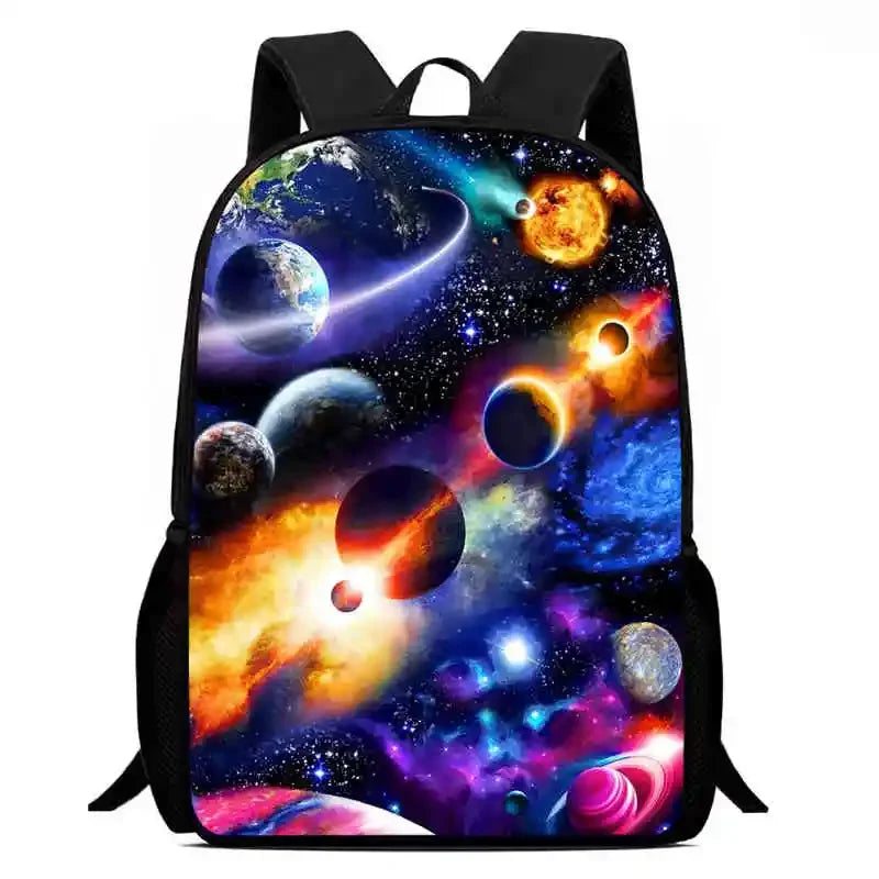 Cartoon Night Sky Child School Backpack With Lunch Bags Pencil Bags For Kindergarten,Best Gift For Boys and Girls