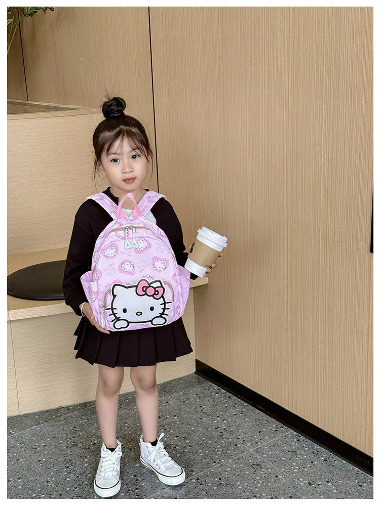 Sanrioed Anime Hello Kitty Cinnamoroll My Melody Kuromi Cute Kid Backpack Kawaii Cartoon Leather Mini School Bag Holiday Gift