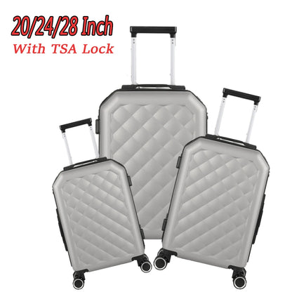 3 Pieces Luggage Set Softside Travel Suitcase with Spinner Wheels, 20+24+28in Lightweight Suitecase Set