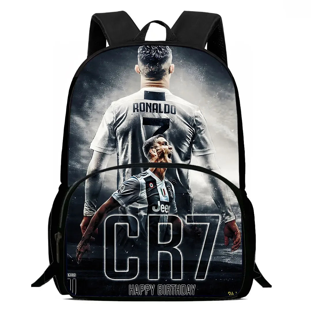 Cartoon C-CR7 Football-Stars Child Backpack,Lunch Bags,Pencil Bags for 4-8 Years Old Anime School Bags for Boys Girls Best Gift