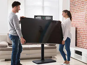 Greenstell with Power Outlet, Universal Floor TV Stand for 32-70 Inch TVs, Height Adjustable, Swivel Tall with Wood Base