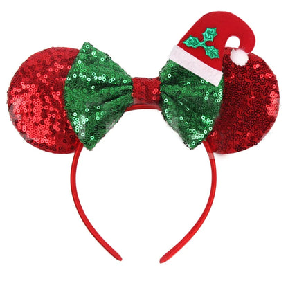 Christmas Mickey Mouse Ears Headbands Festival Carnival Party Hair Headwear For Baby Girls Women Headband Kids Accessories