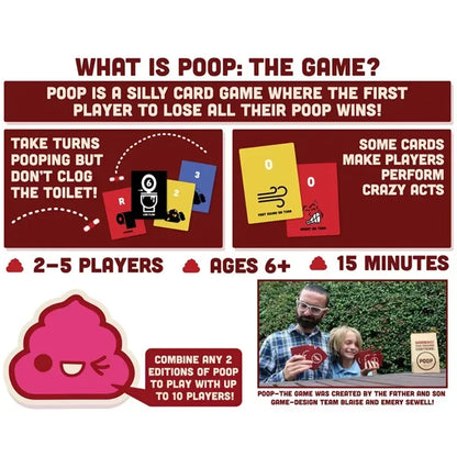 Poop The Game Family Friendly Board Games Adult Games for Game Night Card Games for Adults Teens Kids