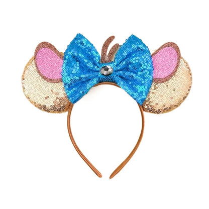 2023 Newest Mickey Mouse Ears Headband Kid Adult Festival Party Sequins Bow Hairband Women Baby Girl Party Hair Accessories Gift