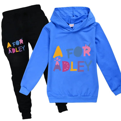 New Kids Spring Autumn Hoodie Trousers 2pcs Suit Baby Girl Clothing Sets Boys Sportsuits Cartoon A for Adley Clothes