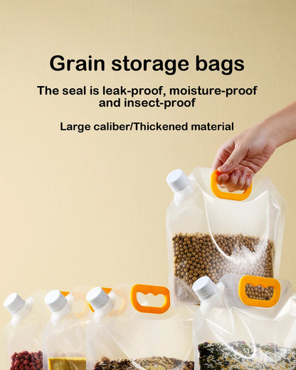 Grain Storage Bag Portable Insect Proof Moisture Proof Fresh Keeping Bag Recyclable Portable Transparent Grain Storage Bags