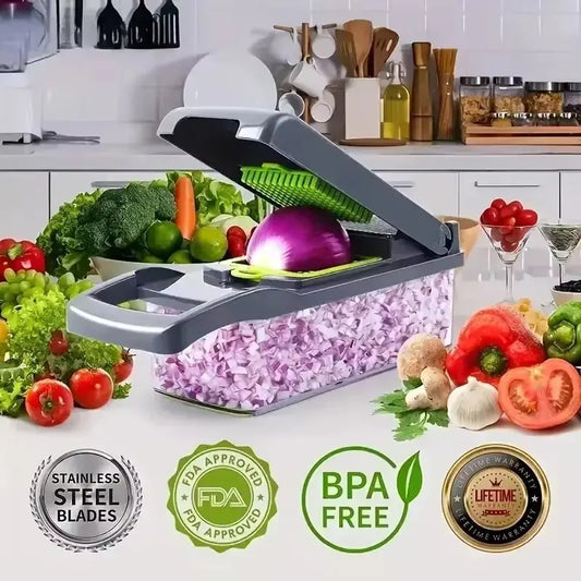 14pcs/Set Vegetable Chopper Multifunctional Fruit Slicer Manual Food Grater Cutter With Container Mincer Chopper Kitchen Stuff