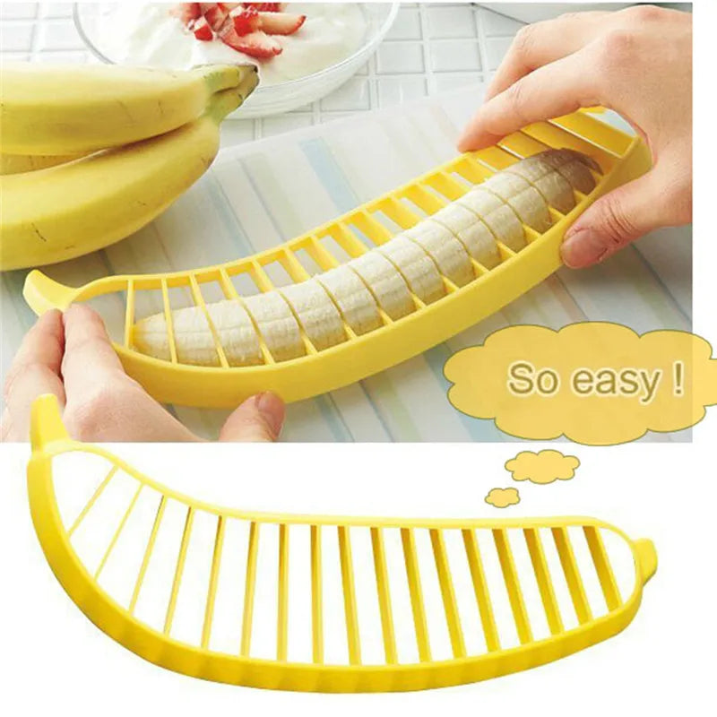 Kitchen Gadgets Plastic Banana Slicer Cutter Fruit Vegetable Tools Salad Maker  Chopper    Cooking Cut