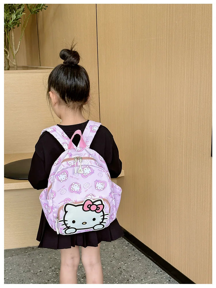 Sanrioed Anime Hello Kitty Cinnamoroll My Melody Kuromi Cute Kid Backpack Kawaii Cartoon Leather Mini School Bag Holiday Gift