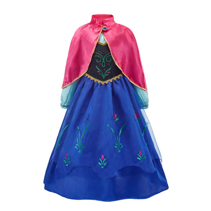 Girls Elsa Anna Dress Children Princess Carnival Dress Kids Jasmine Rapunzel Pageant Flower Disguise Cosplay Christmas Costume