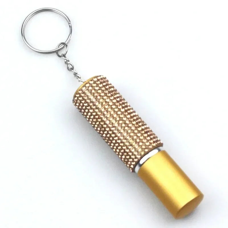 Empty Spray Tank Crystal Keychain Mini Reusable Portable Edc Outdoor Safety Protection Self Defense Keychain Accessories Travel