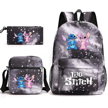 Disney Lilo Stitch 3Pcs/Set Bookbag Kids Backpack Boys Girls School bags Daily Backpacks Mochilas Shoulder Bag Set