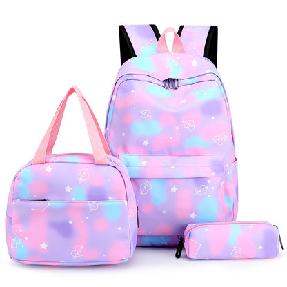 5 Pcs Set Kawaii Girls Backpack For Student School Bag Teenager Girls Schoolbag Book Bags Pencil Case Women Travel Backpack Tote