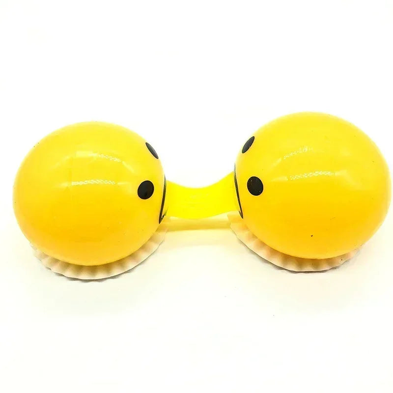 30PCS New Vomit Egg Yolk Brother Jun Lazy Egg Egg Will Vomit Stress Relieving Tool Stress Relieving Ball Trick Pinch Toy