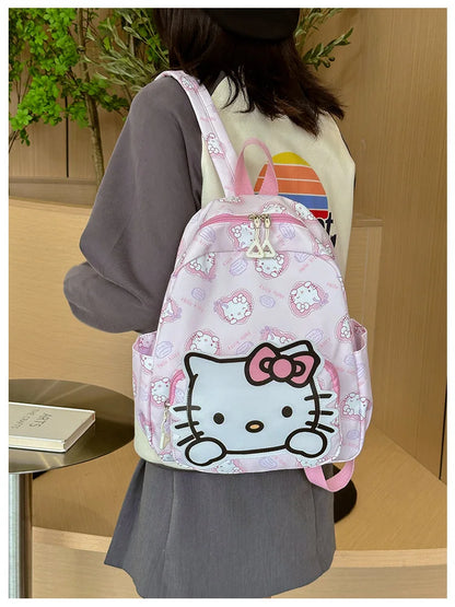 Sanrioed Anime Hello Kitty Cinnamoroll My Melody Kuromi Cute Kid Backpack Kawaii Cartoon Leather Mini School Bag Holiday Gift