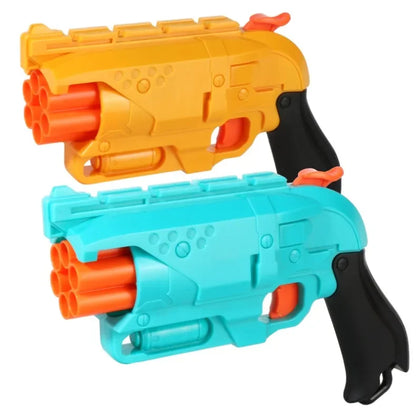 Kids 6-Shot Soft Bullet Gun with 20 Bullets Target Wristband Nerf Blaster Toy Gun Indoor Outdoor Shooting Dart Blaster Gift