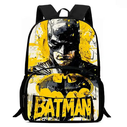 Cartoon Super Hero B-BatmanS School Backpack,Lunch Bags,Pencil Bags for 4-8 Years Old,Cartoon School Bags for Boy Girl Best Gift