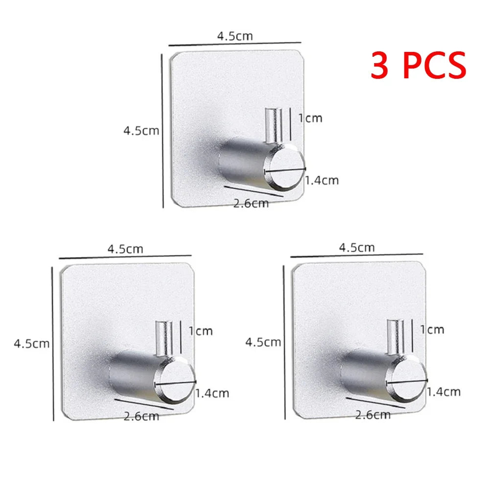 1-3PCS Wall Hook Strong Without Drilling Punch Free Clothe Bag Bathroom Door Kitchen Towel Hanger Hooks Home Storage Accessories