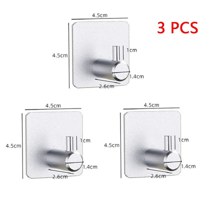 1-3PCS Wall Hook Strong Without Drilling Punch Free Clothe Bag Bathroom Door Kitchen Towel Hanger Hooks Home Storage Accessories