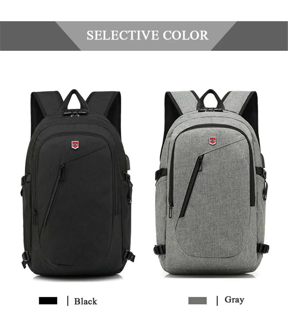 Brand New Anti-thief USB Charging bagpack Men 15.6inch laptop backpacks Waterproof Oxford Travel Backpack School bags Coded Lock