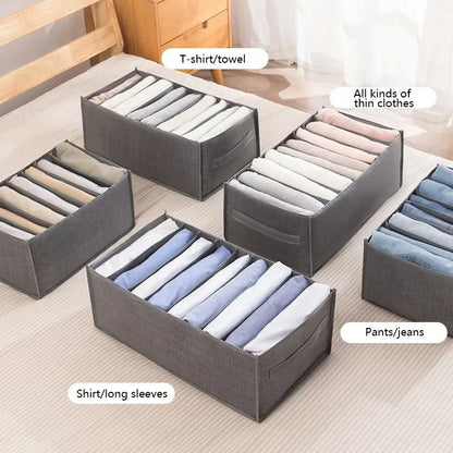 Jeans Pants Storage Box Wardrobe Clothes Organizer Cabinet Drawers Organizer for Underwear Bra Socks T-Shirt Organizers storage