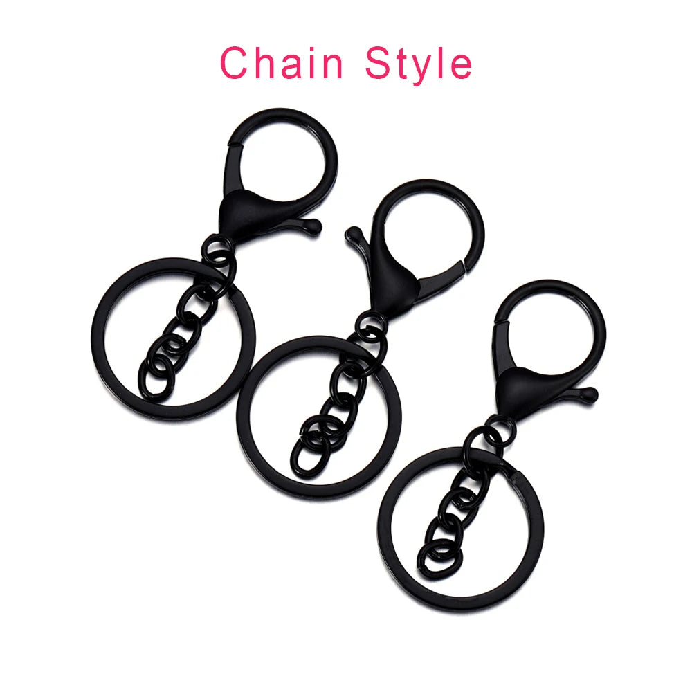 5pcs/lot Key Ring 30mm Keychain Long 70mm Lobster Clasp Key Hook Keyrings For Jewelry Making Finding DIY Key Chains Accessories