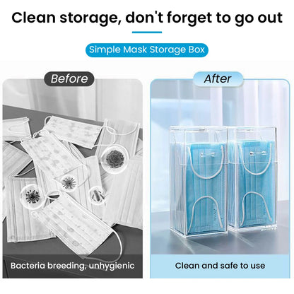 Mask Storage Box with Cover Dustproof Household Mouth and Nose Cover Entry Door Desktop Porch Transparent Mask Box