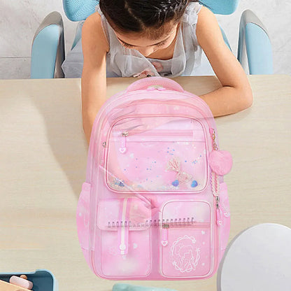 Cute Backpack for Primary School Student Stylish Portable Versatile Bookbag Breathable Preschool Books Bag