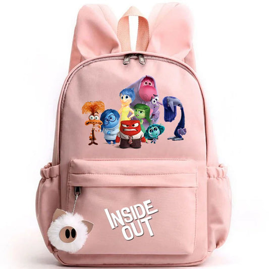 Disney Inside Out Rabbit Ears Backpacks Mochila Backpack for Girls Boys Teenager Children Rucksack Casual School Bags Travel