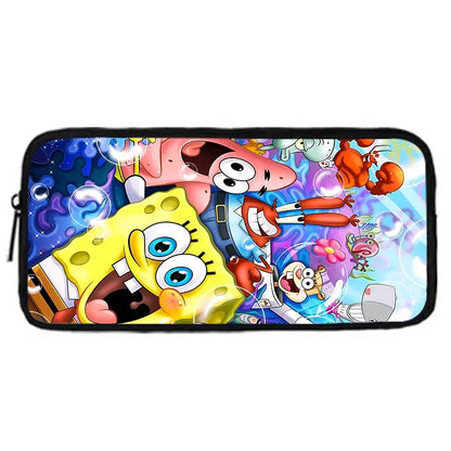 Cartoon Cute Child School Backpack with Lunch Bags ,Pencil Bags ,School Bags for S-spongebobS Boys Girls Best Gift