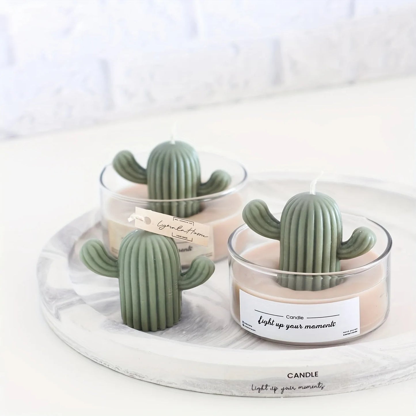 1pc Cactus Shape Candle Making Silicone Mold - 3D Succulent Molds for DIY Handmade Candle, Cake Decor, and Clay Crafts