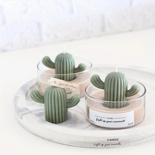 1pc Cactus Shape Candle Making Silicone Mold - 3D Succulent Molds for DIY Handmade Candle, Cake Decor, and Clay Crafts