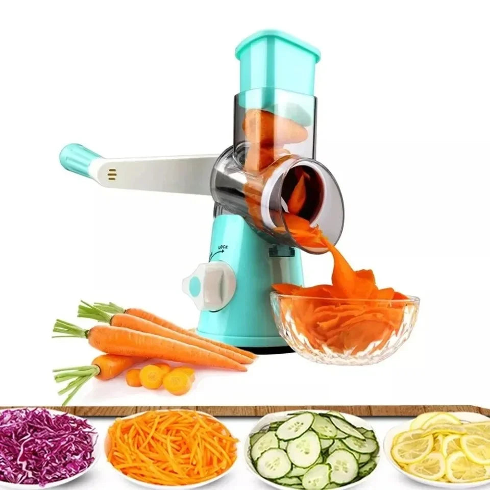 Manual Rotary Vegetable Slicer Fruit Cutter Round Mandoline Kitchen Vegetable Cheese Grater Chopper Manual Slicer