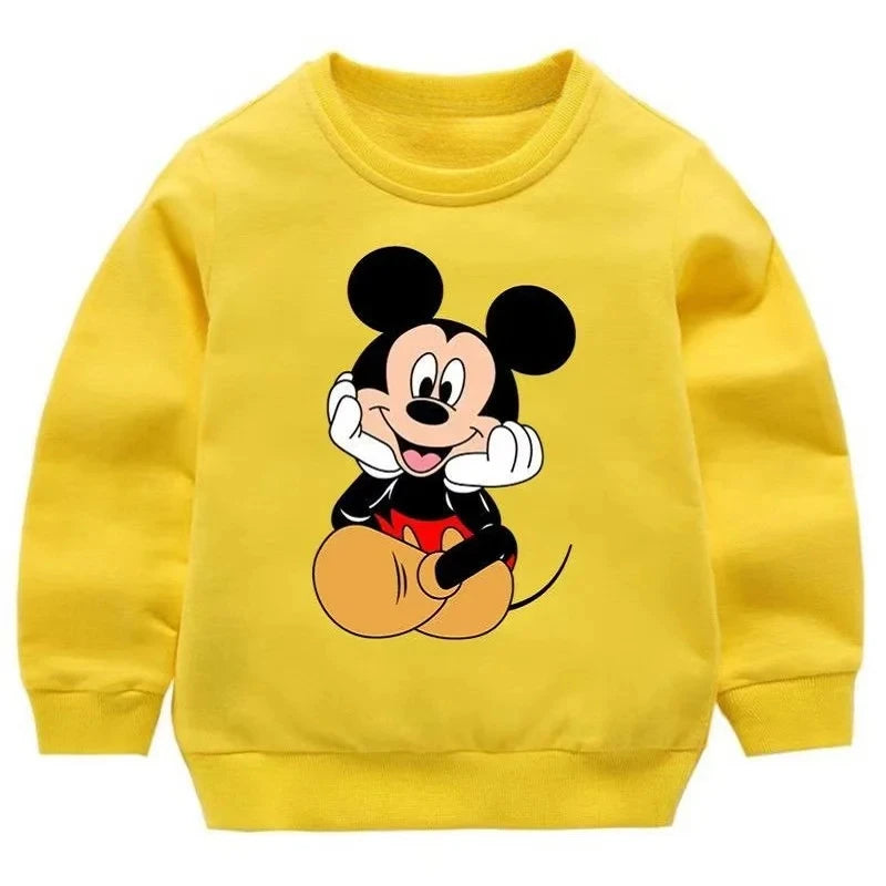 Autumn Baby Girls Clothes Disney Mickey Mouse Sweater Top Kid Boy Cartoon Pullover Children Long Sleeve Sweatshirts