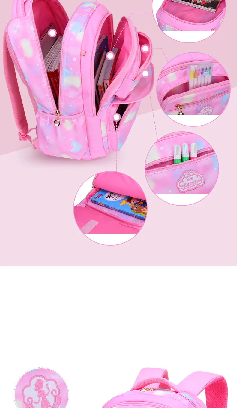 Girl Children Backpack School Bag Back Pack Pink For Kid Child Teenage Schoolbag Primary Kawaii Cute Waterproof Little Class Kit