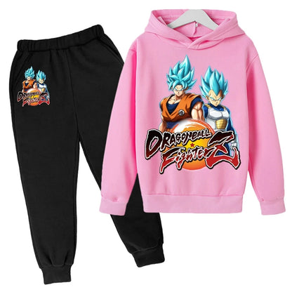 Winter Dragon Ball hoodies for boys and girls, children's cartoon Goku sweatshirts, outdoor sports children's simple fashion top